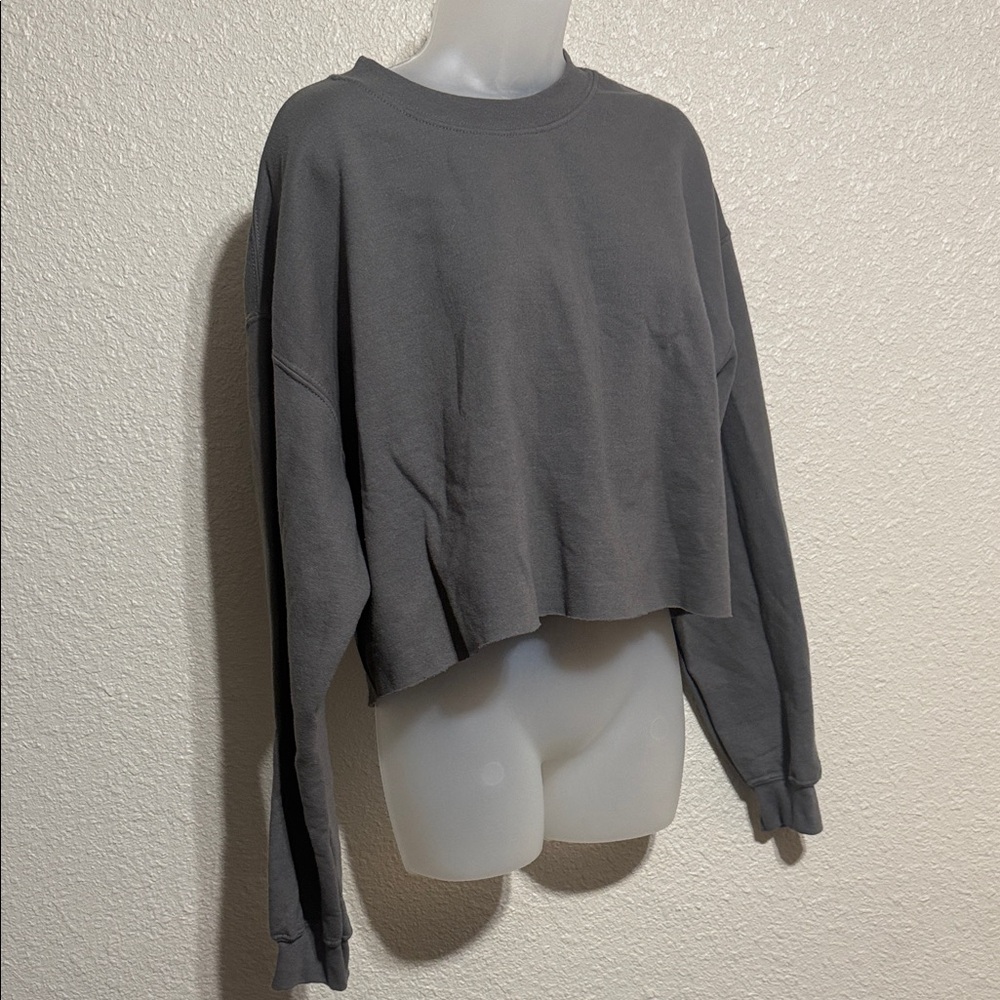 Charcoal Women's Cropped crew neck